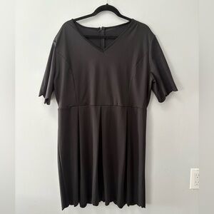 scallop trim Black Dress